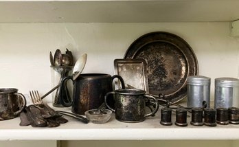 Vintage Silver Plate And Sterling, Including Christofle Knife Rests, Collectable Figure Spoons And More!