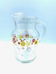 Vintage Mcm Flower Power Ice Lip Pitcher