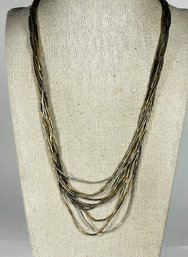 Vintage Sterling Silver Multi Strand Native American Necklace