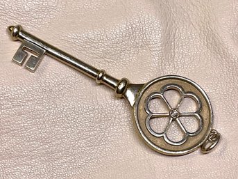Tiffany & Co. Sterling Diamond Floral Key Pendant