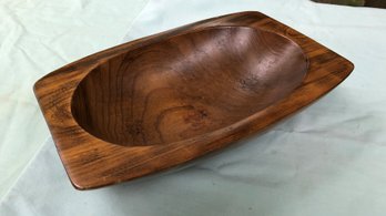 MCM Mid Century Mod Danish Wood Cigar Cigarette Ashtray / Fruit Bowl