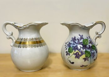 Two Vintage Porcelain Pitchers-norcrest And Andre Richard?