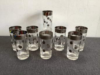 Mid Century Silver Polka Dot Glasses