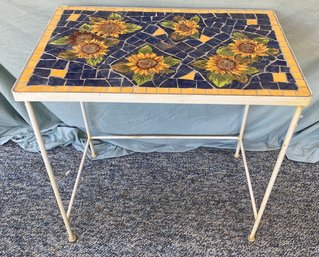 Metal Table With Mosaic Top