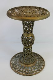 Rare & Beautifully Pierced Brass Mid Century 18' Plant Stand