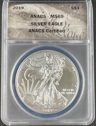 2019 ANACS MS69 American Eagle Silver Dollar