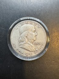 1961-D Silver Benjamin Franklin Half Dollar