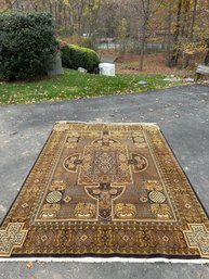 Bhadohi Hand Knotted Geometric Design Wool Area Rug