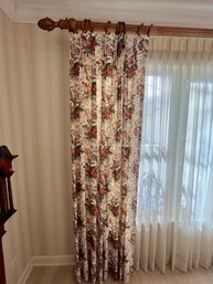 Drapes In Cotton Floral Print - Lined Pinch Panel Drapes - 88'L X 29'W With Pleats