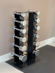 Chrome Dumbbell Weight Set With Rack