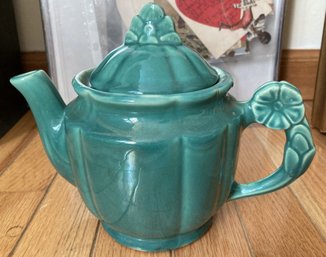 Early SHAWNEE POTTERY Turquoise Glazed Teapot