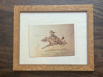 Framed Postcard, Soldier On A Horse