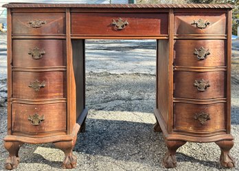 A Late 19th Century Mahogany Chippendale Kneehole Desk
