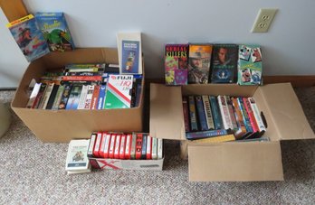 Boxes Of VHS And 8 Track Tapes