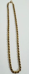 VINTAGE 14K GOLD-FILLED ITALY TWISTED ROPE CHAIN NECKLACE