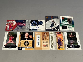 Lot Of 9 Basketball Cards, Some Patches, Some Signed