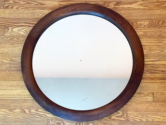 A Vintage Oak Framed Mirror