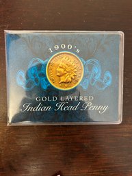 Beautiful 1900's Golden Indian Head History With Story & COA