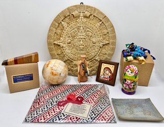Aztec Wall Calendar, Russian Nesting Doll, Jackson Brokaw Woodcraft, Orthodox Icon & More