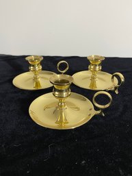 3 Piece Brass Candle Holders