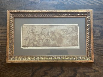 An Antique Original Sketch, Possibly Student Work, Signed Guido Keri (?)