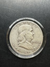 1952-D Benjamin Franklin Silver Half Dollar