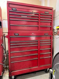 A 22 Drawer Husky Tool Chest On Wheels - Includes A Smorgasboard Of Tools