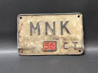 Vintage 1950s CT License Plate