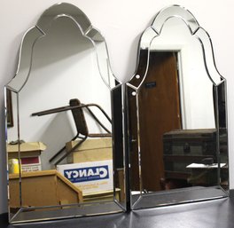 Pair Of Scalloped Decorative Mirrors