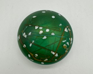 Hand Made - Signed Phoenician -  Iridescent Glass Paperweight From Malta