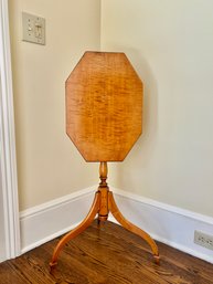 Eldred Wheeler Tiger Maple Tilt Top Candle Stand