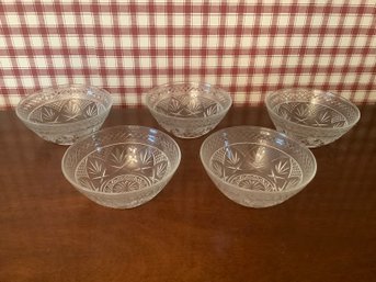 Etched Glass Bowl Lot