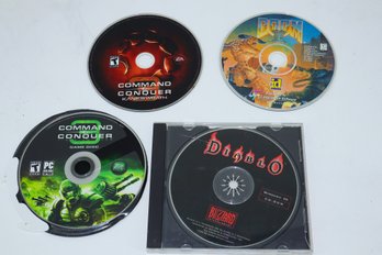4 PC Games Command & Conquer Kane's Wrath, Doom 2, Command & Conquer, And Diablo