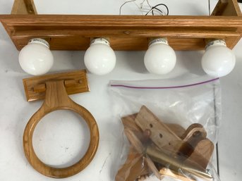 Bathroom Vanity Set- Towel Rack Light Fixture And Hooks