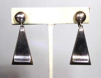 Pair Mexican Sterling Silver Screw Back Earrings