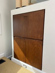 An MCM Oak Built In Bar - Cabinet