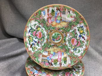 Lot Of Seven (7) Rose Medallion And Other Style Plates - Two Sizes - Same Westport Estate As Last Month