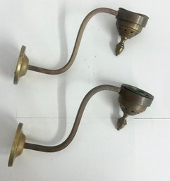 Pair Of Brass Wall Mount Candle Holders