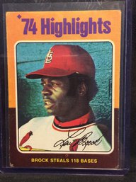 1975 Topps Highlights Lou Brock - K