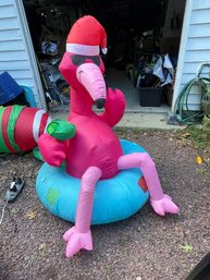 TESTED WORKING- LARGE Christmas Flamingo Inflatable