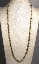 Fine Gold Over Sterling Silver Circular Link 24' Long Necklace