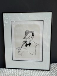 Pencil Signed Al Hirschfeld Caricature Of Frank Sinatra Ed 140 Of 200