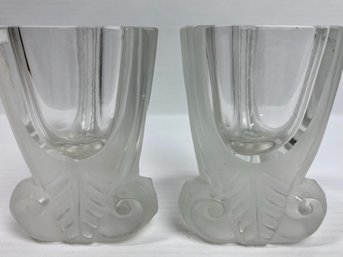 Czech Frosted Deco Style Shot Glasses (2)