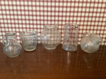 Clear Glass Pitchers Lot