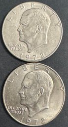 2 Eisenhower Dollars 1972, 1972-d