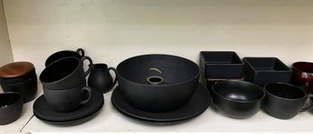 Newer Wedgwood Black Basalts (20th Century) And More Black Porcelain From CB2 And Others