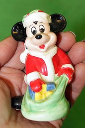 VTG Mickey Mouse -Santa Clause Christmas Ceramic Figure-Japan