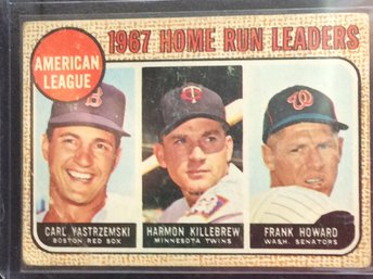 1968 Topps Home Run Leaders Yastrzemski - Killebrew - Howard - M