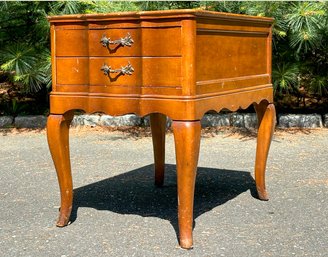 A Vintage Leather Night Stand With Tooled Leather Top