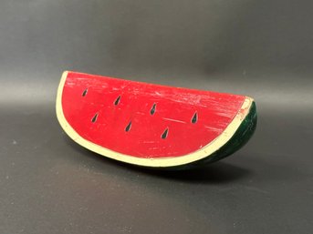 A Whimsical Vintage Folk Art Watermelon Wedge